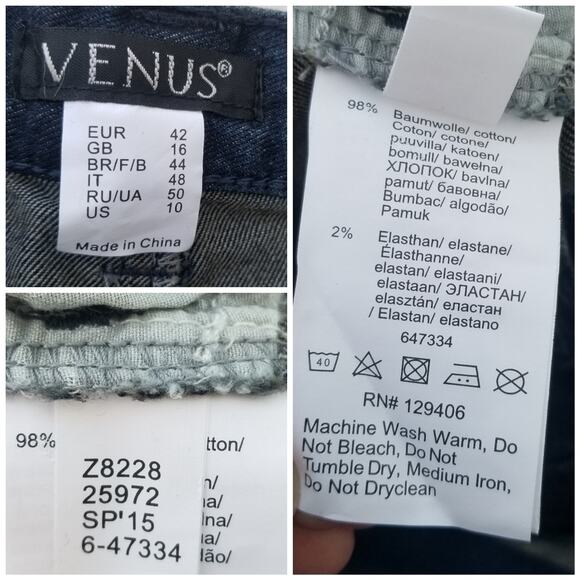 Cutoff Jean Shorts Venus Size 10 Dark Wash Stretch Denim Women's Shorts Casual - Picture 2 of 5